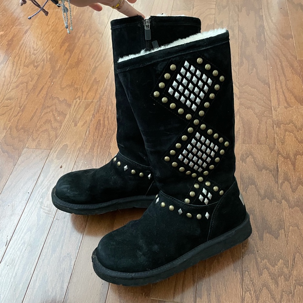 Ugg black studded boots
